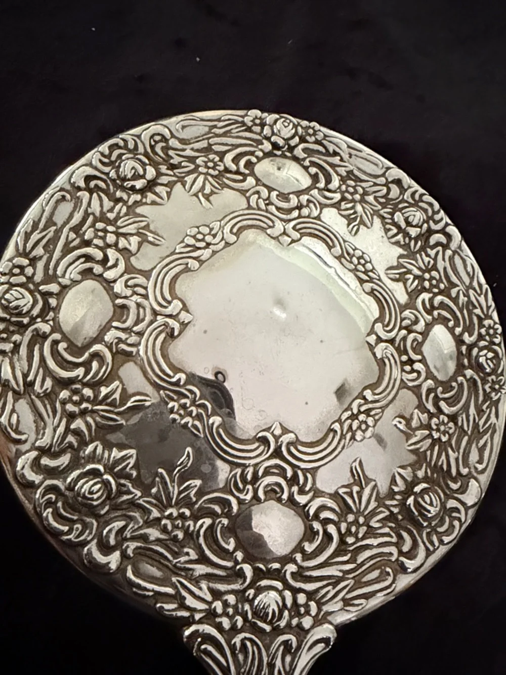 Vintage Silvery Plated Dressing Mirror